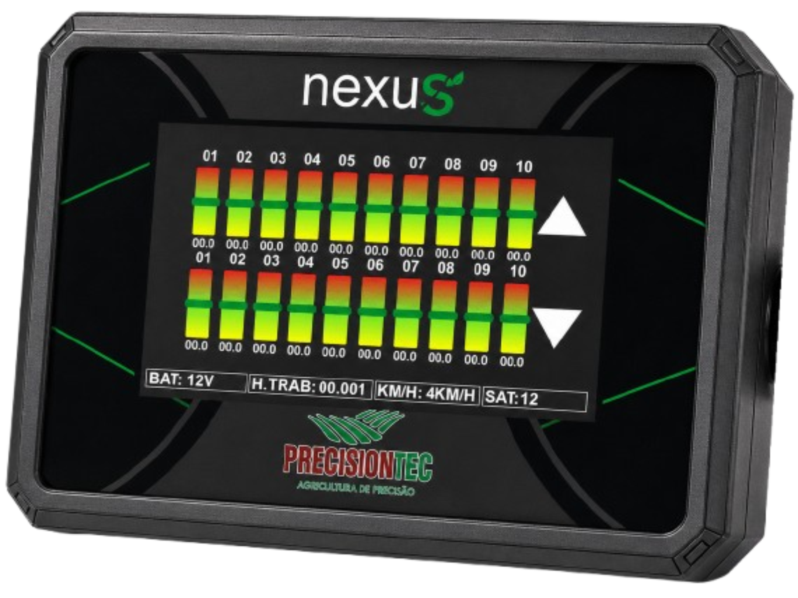 Produto físico NexusView instalado em aplicação agrícola